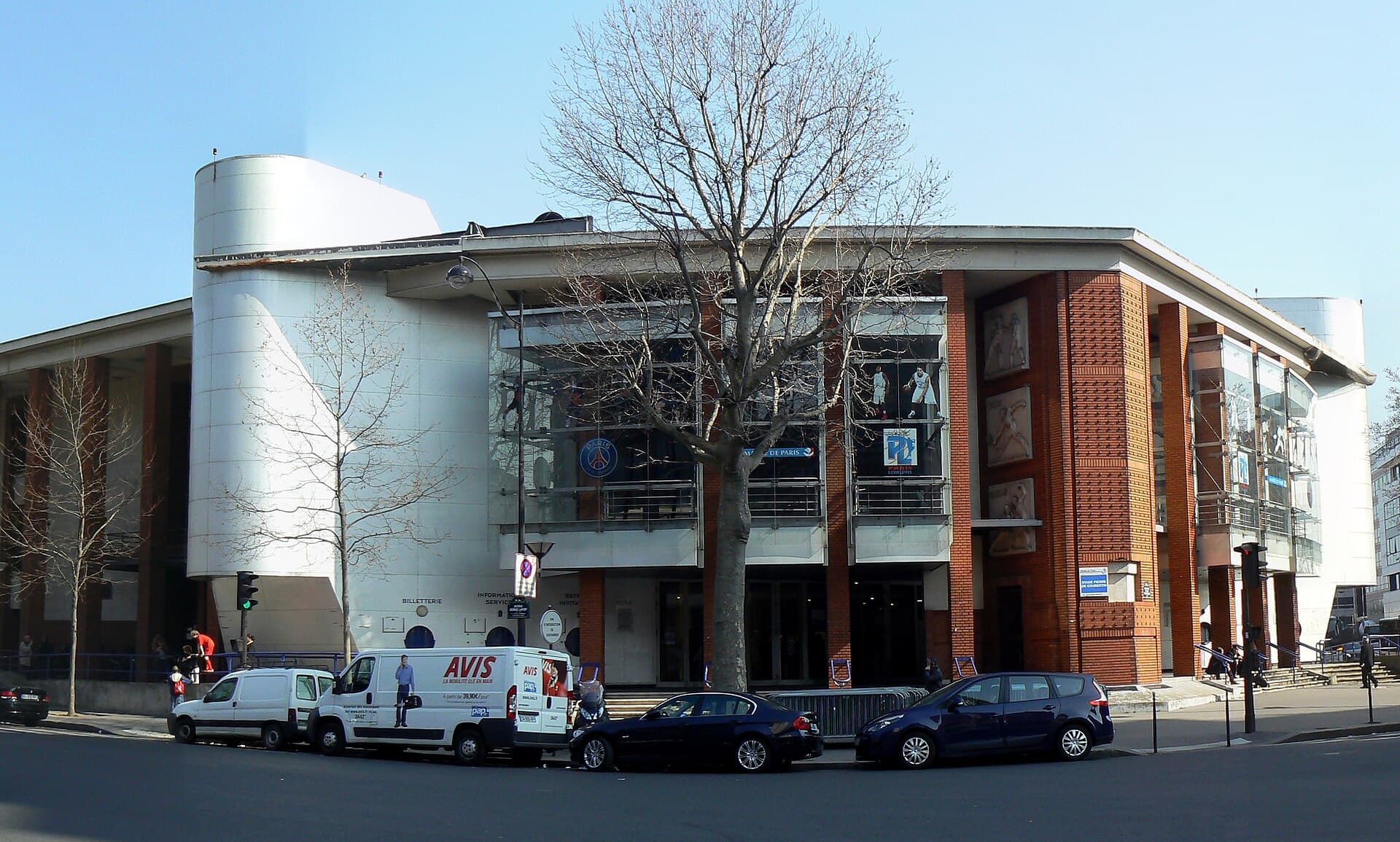 The Stade Pierre de Coubertin, an indoor sports arena in Paris's 16th arrondissement, photographed in March 2014.